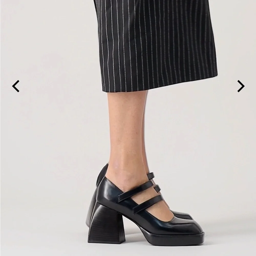 NODALETO Bulla Babies Mary Jane Platform Heels | Black Gloss Leather | EU 38 - Picture 3 of 11